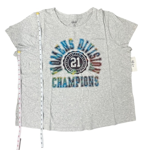 NWT Style & Co Women’s Division Champions Gray T-Shirt - Size 1X - Picture 9 of 10